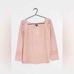 Massimo Dutti pink lace blouse size 2 long sleeve